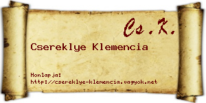 Csereklye Klemencia névjegykártya